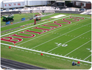 end zone stencil filed marking paint