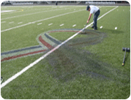 STRIPE-X Removable Marking Paints for Synthetic Field Turf Athletic Fields.