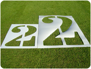 Two heights of Number Football Field Number Stencils.