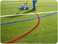 mark temporary soccer lines on synthetic turf