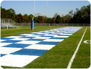 football end zone painted with field paints.