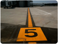 Custom colors stencils for airport runways.